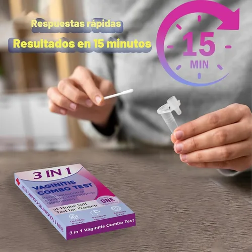 Vista 5 de Kit de prueba de vaginitis, detección rápida de causas comunes de malestar vaginal – prueba casera para mujeres – rápida, fácil y precisa – 1 prueba