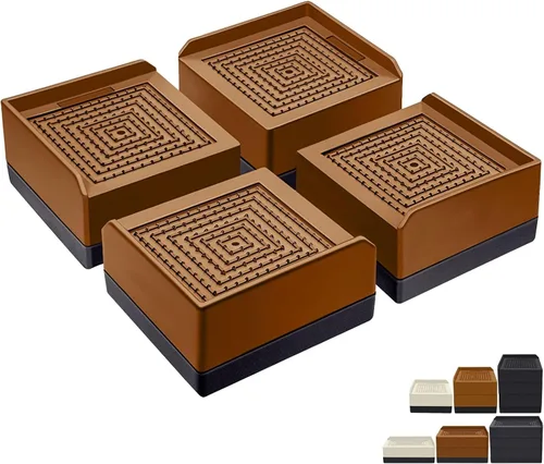 Vista 10 de ANNKUT Elevadores de Cama de 1.5 pulgadas, Bloques Elevadores Cuadrados Ajustables para Cama, Sofá, Mesa y Elevación de Sofá, Soporte de Trabajo