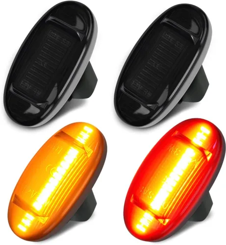 Vista 12 de D-Lumina Conjunto de Luces Marcadoras Laterales LED Ámbar y Rojo para Fo-rd F350 F450 F550 Super Duty 1999-2010 Guardabarros de Cama Dually, Lámpara