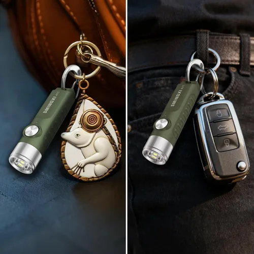 Vista 8 de Llavero recargable de 500 lúmenes, linterna EDC con base magnética, mini luz de bolsillo súper brillante con USB-C, IP66 pequeñas linternas ligeras