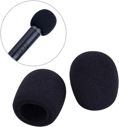 Vista 4 de Mudder Paquete de 10 fundas de micrófono de espuma para micrófono, fundas de micrófono para parabrisas de micrófono, gruesas de mano, desechables