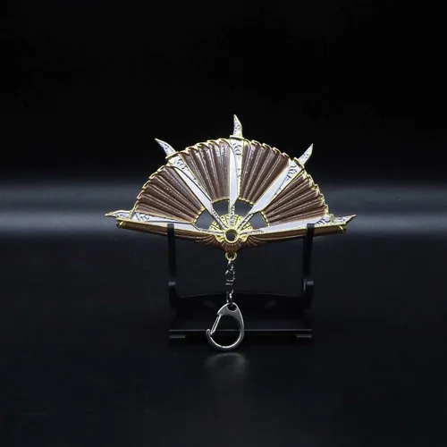 Vista 8 de crafthand Llavero de metal Loba Heirloom Mini Fan Metal Colgante Figura Decoración de Escritorio Mochila Colgante Suministros de Fiesta Regalo, Oro