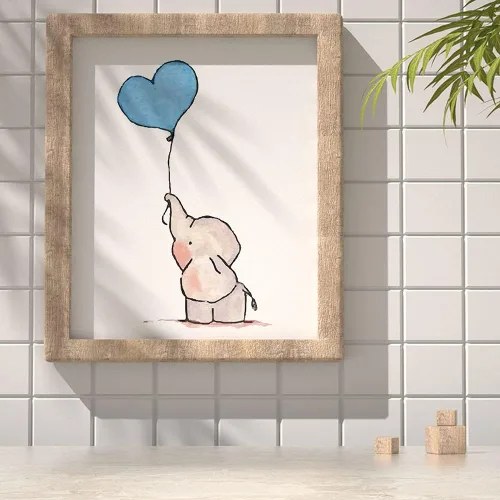 Vista 4 de IIILUYOT Decoración inspiradora de elefante, impresiones artísticas de pared para habitación del bebé, bonita pared de elefante para guardería
