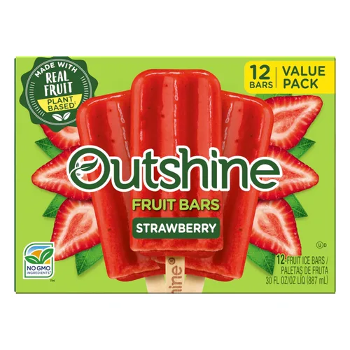 Vista 2 de Outshine, Barras de frutas congeladas de fresa, 12 unidades (congeladas)