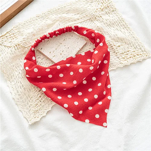 Vista 13 de Pañuelo elástico para el cabello, bandanas para el cabello, bufanda de lunares para mujeres y niñas (flor de satén retro)