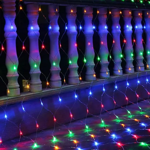 Vista 7 de Dazzle Bright - Red de luces LED para Navidad de 360 luces, 12 pies x 5 pies, luces de cuerda impermeables y conectables con cable transparente y 8