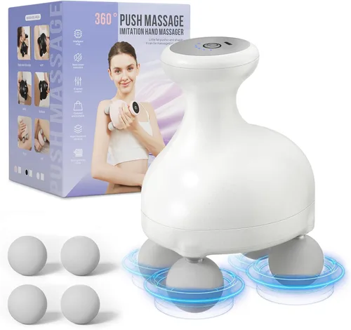 Vista 10 de DEITY 4 Heads Handheld Massage Gun Deep Tissue, Electric Body Massager, Percussion Muscle Massager for Easing Shoulder and Back Tension, with