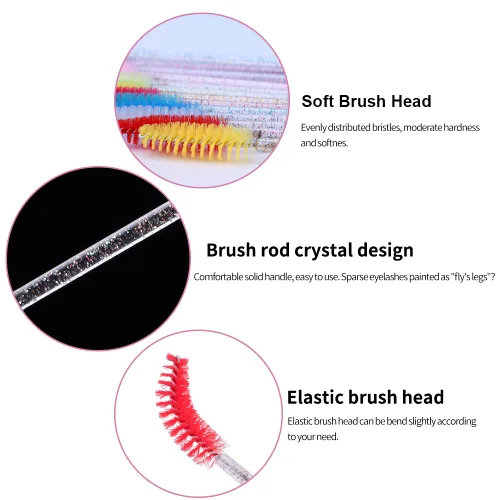 Vista 5 de YITOU - Cepillo de pestañas, brochas de maquillaje desechables, brochas de rímel, cepillo de pestañas de ojos, kit aplicador de varitas de cristal