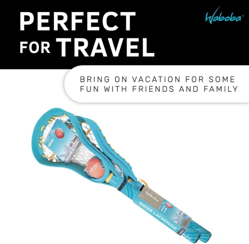 Vista 4 de Waboba Mini juego de lacrosse de agua divertido para juegos de playa y juegos de piscina, viene con una pelota de rebote de agua original