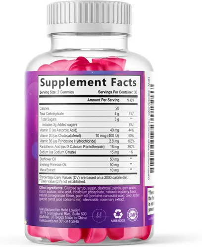 Vista 9 de Suplementos para la menopausia para mujeres, apoyo natural completo para sofocos suaves y sudores nocturnos, gomitas de alivio de la menopausia