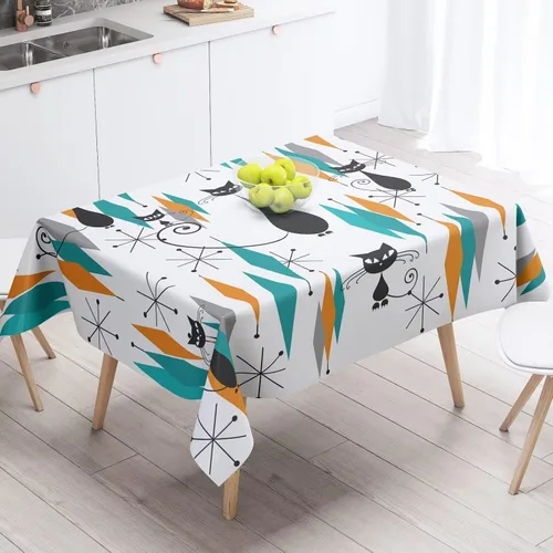 Vista 32 de Mantel azteca suroeste, diseño étnico tribal geométrico, estilo vintage, bohemio, elegante, lavable, para comedor, cocina, granja, fiesta