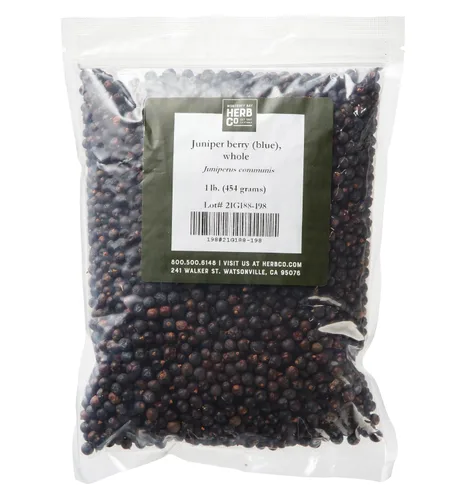 Vista 8 de MONTEREY BAY HERB CO Monterey Bay Herb Co. Bayas enteras de enebro Añadir a sopas, carnes estofadas y caza (1/4 libra)