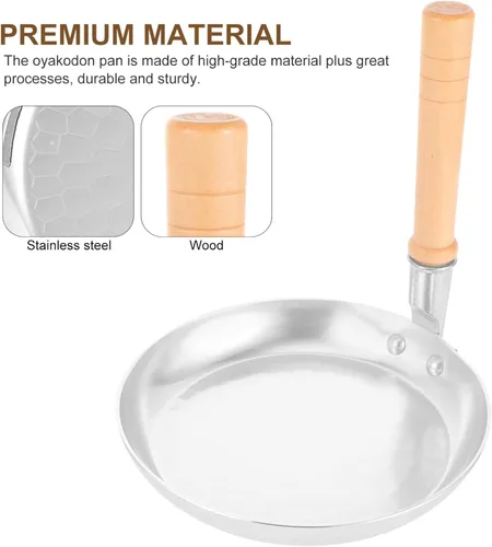 Vista 7 de Hemoton Oyakodon - Sartén multifunción con mango vertical para cocina japonesa, no limpiar para comidas familiares, restaurantes