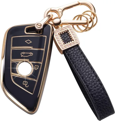 Vista 19 de Funda para llavero Benz, cordón de cuero con protección para llave inteligente, compatible con Clase A, Clase C, Clase G, Clase E y Clase S 2017-2021