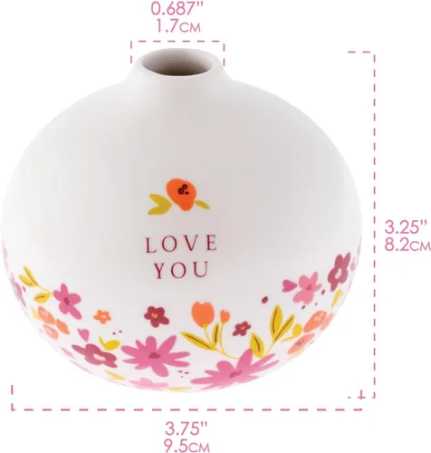 Vista 2 de Karma, Jarrones de cerámica blancos pequeños para decoración rústica del hogar, mini jarrones para decoración moderna de granja, sala de estar