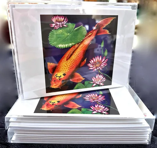 Vista 3 de Greeting Cards Original Art by Babette Gazarian-Cherne' KOI