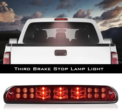 Vista 9 de Tercera luz de freno trasera LED lámpara de cola de carga compatible con Ford F250 F350 F450 F550 Super Duty 1999-2015 Lente roja Partes inferiores