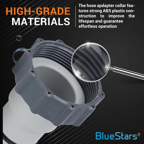Vista 5 de BlueStars Adaptador de manguera con pieza de repuesto de collar, compatible con Intex Fit para bombas de conexión roscada, convierte mangueras