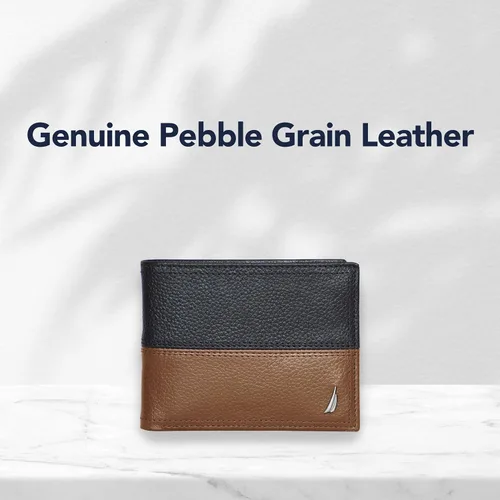 Vista 2 de Nautica Pebble Two-Tone Leather Wallet