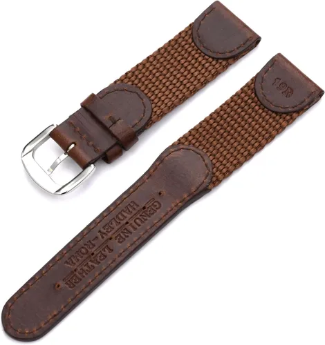 Vista 2 de Hadley-Roma Correa de reloj de cuero para hombre - Nylon y cuero