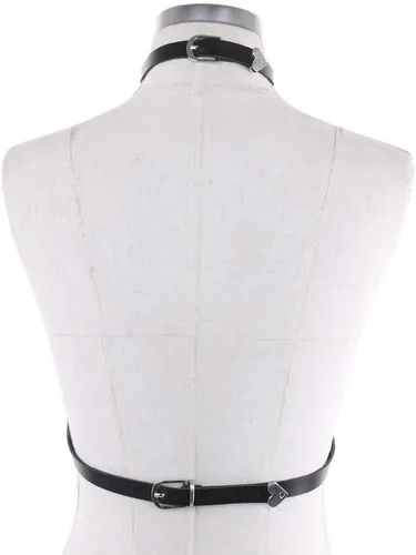 Vista 6 de Arnés de gargantilla para mujer, busto corporal, brasier de pecho, ajustable, cinturón enjaulado
