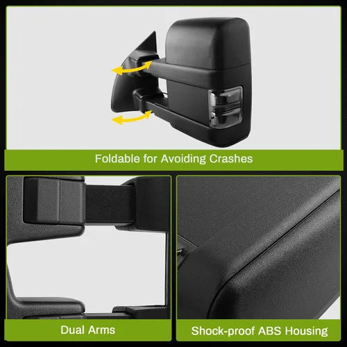 Vista 5 de AUTOSAVER88 Espejos de remolque compatibles con Ford F250 F350 F450 F550 Super Duty 2008-2016, con luz de giro de humo, calefacción eléctrica