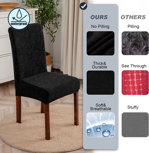 Vista 94 de Fundas impermeables para sillas de comedor, fundas elásticas para sillas Parsons, para comedor, cocina, funda protectora para silla de comedor