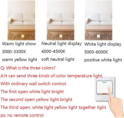 Vista 2 de Macaron - Luces de techo LED ultrafinas de 1.9 pulgadas, montaje empotrado, luces de techo fáciles de instalar, iluminación para dormitorio