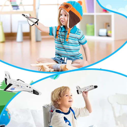 Vista 5 de Lewtemi Juego de 36 planeadores, juguetes de transporte espacial, juguetes voladores para niños y niñas, planeador de avión de espuma para recuerdos