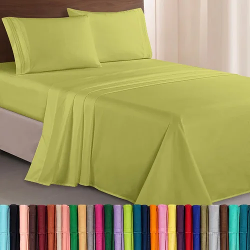 Vista 58 de Elegant Comfort Lujoso juego de sábanas de microfibra de alta calidad 1500 hoteleras bordadas de tres líneas más suaves de 4 piezas, resistente a