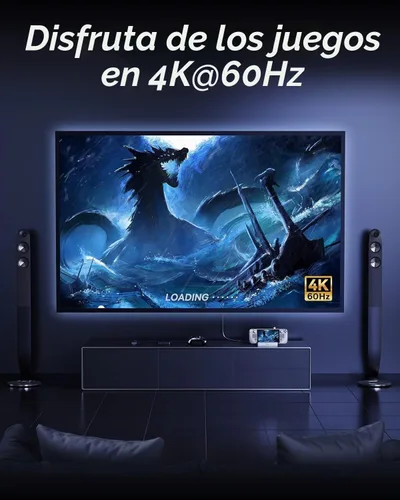 Vista 4 de Dock de cubierta de vapor, estación de acoplamiento Baseus 6 en 1 para cubierta de vapor/ROG Ally X/Legion Go con HDMI 2.0 4K a 60Hz, Gigabit