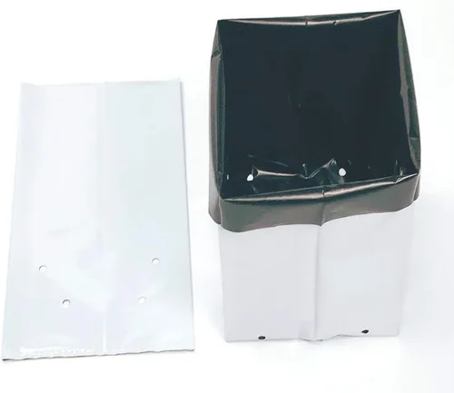 Vista 10 de HORTIPOTS Bolsas de cultivo de plástico blanco y negro de 0.5 galones (paquete de 100)
