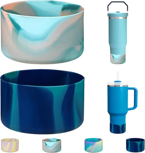 Vista 9 de WK IEASON 2 Piezas Protector de Base Tipo Bota para Vaso Stanley Quencher Adventure 40oz y Stanley IceFlow 20oz 30oz y Compatible con Botella de 3D