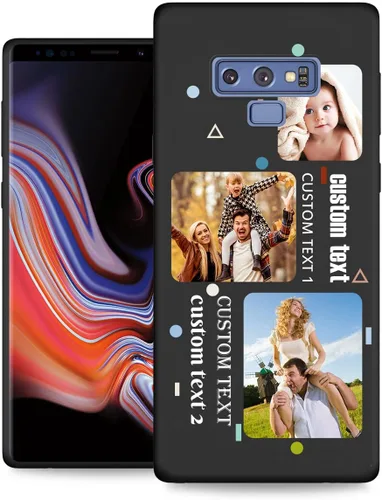 Vista 17 de Funda personalizada para Samsung Galaxy Note 9 con nombre de texto y foto - Funda suave y fina personalizable Note9 (negro)