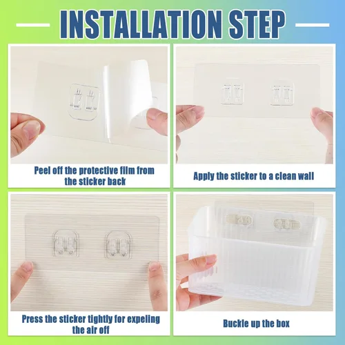 Vista 6 de SiliFine Organizador de almacenamiento de 8 piezas para montar en la pared, cesta organizadora transparente apilable para colgar, organizador