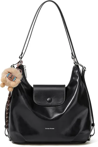 Vista 9 de Bolso de hombro para mujer, bolso de mano de cuero estético, bolsa de mensajero linda mochila Hobo para el trabajo