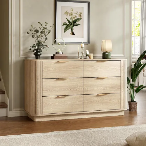 Vista 5 de Cómoda para dormitorio, cómoda de 6 cajones