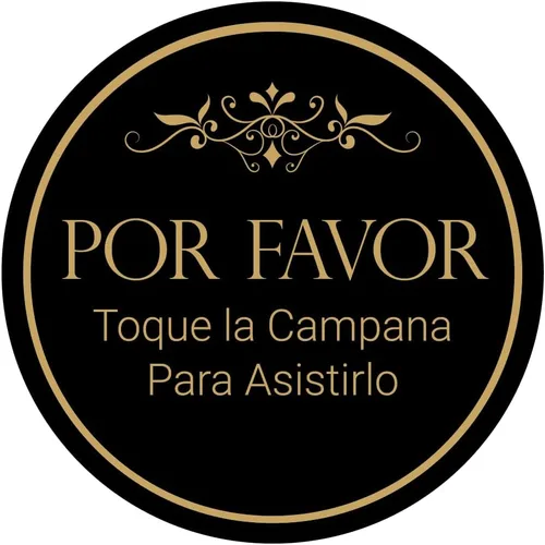 Vista 9 de Signs ByLITA Circle Por Favor Toque la Campana Para Asistirlo Signo (Negro) - Pequeño