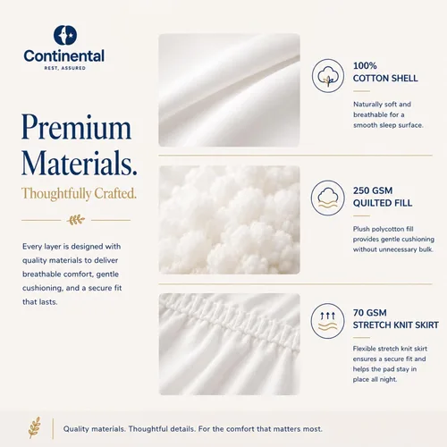 Vista 4 de Continental Bedding Protector de colchón de poliéster prémium de 28 x 52 pulgadas, sábana bajera ajustable para cunas estándar y camas infantiles