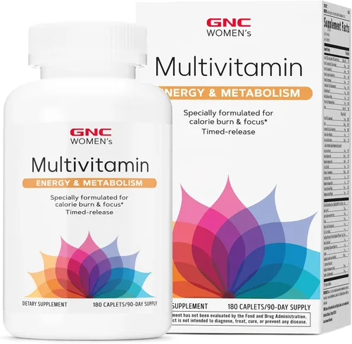Vista 8 de GNC - Multivitamínico energético y metabolismo para mujer, quema de calorías, 90 cápsulas