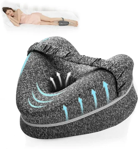 Vista 10 de BEAUTRIP Almohada de rodilla para dormir de lado, almohadón de espuma viscoelástica con contorno de cuña, cojín de apoyo con funda lavable