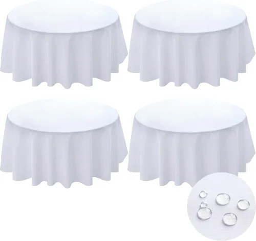 Vista 25 de BYDOLL Mantel redondo de 48 pulgadas para la parte superior de un máximo de 38 pulgadas de diámetro, color beige, lavable, al aire libre, resistente