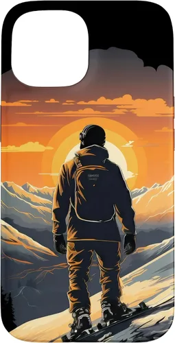 Vista 6 de Snowboarding Snowboard Snowboarder Mountain Sunset Case for iPhone 17