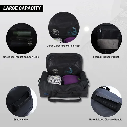 Vista 4 de Nepest Mochila de lona grande, resistente al agua de 3 vías, bolsa de lona para gimnasio con compartimento para zapatos para entrenamiento deportivo