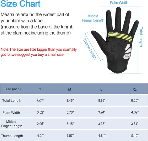 Vista 6 de Guantes de ciclismo para hombresmujeres-almohadilla de gel de 0.197 in guantes antideslizantes de bicicleta de carretera para MTB ciclismo