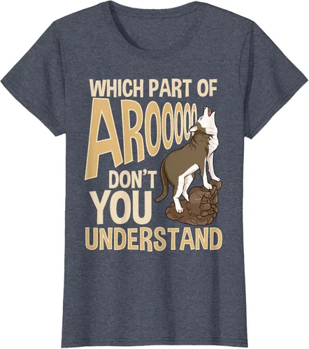 Vista 55 de What Part Of Aroooo Don't You Understand Husky - Camiseta para perro, Negro, S