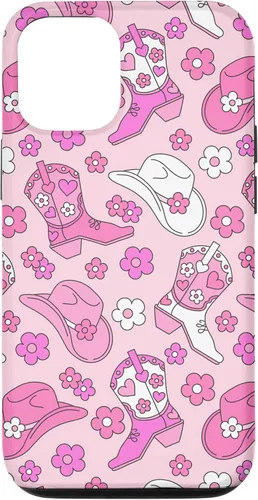 Vista 26 de iPhone 16 Pink Cowgirl Aesthetic Cowboy Boots Cowboy Hat Western Cute Case