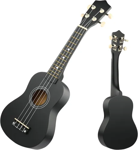 Vista 2 de LXS Ukelele soprano para niños de principiantes - Ukelele guitarra pequeña de 21" con bolsa de concierto, cuerda de reserva, púas y tutorial