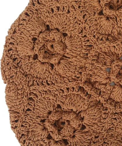 Vista 7 de ZLYC Boina de algodón para mujer con corte floral hecho a mano