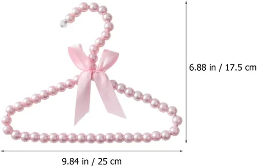 Vista 7 de Toddmomy Perchas para bebés, 5 piezas de perlas, perchas para ropa con cuentas, perchas para ropa de vestir y pantalones, perchas para armario
